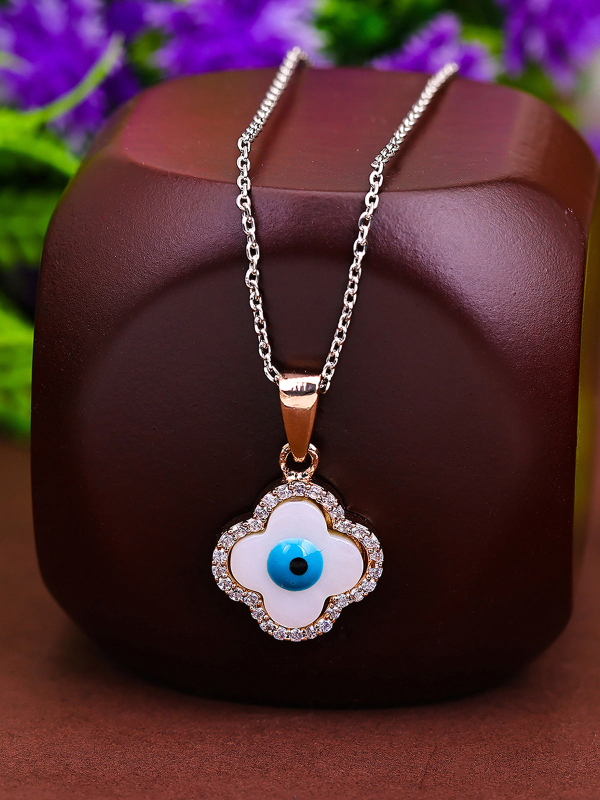 Pissara by Sukkhi Evil Eye Dazzling 925 Sterling Silver Cubic Zirconia Pendant With Chain For Women And Girls|with Authenticity Certificate, 925 Stamp & 6 Months Warranty P104618