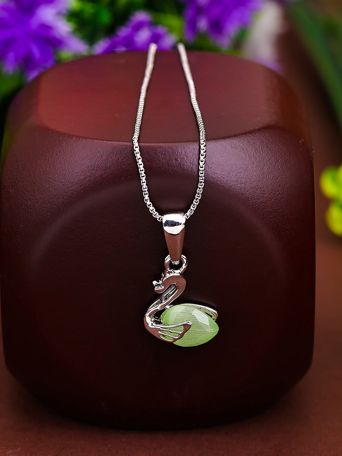 Pissara by Sukkhi Gleaming 925 Sterling Silver Pendant With Chain For Women And Girls|with Authenticity Certificate, 925 Stamp & 6 Months Warranty P104626