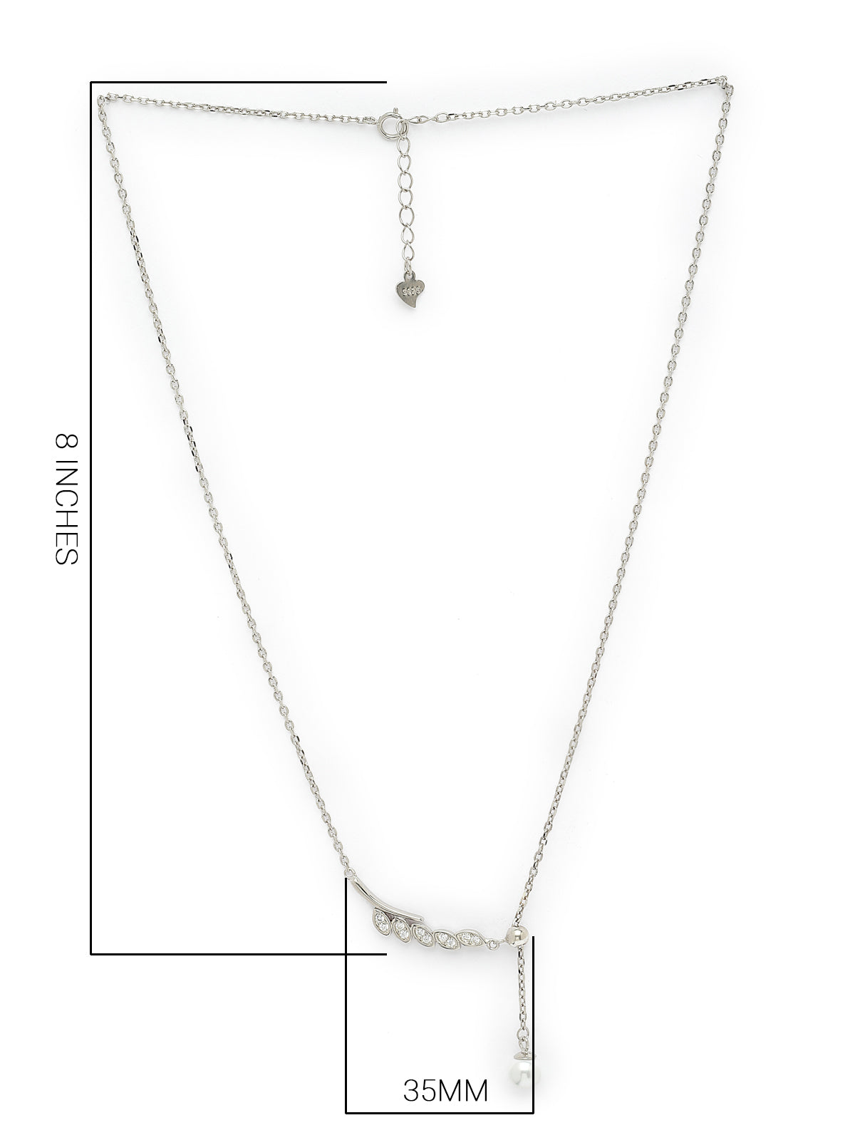 Pissara by Sukkhi Pretty 925 Sterling Silver Marquise Shaped Cubic Zirconia Pendant With Chain For Women & Girls|with Authenticity Certificate, 925 Stamp & 6 Months Warranty P105194