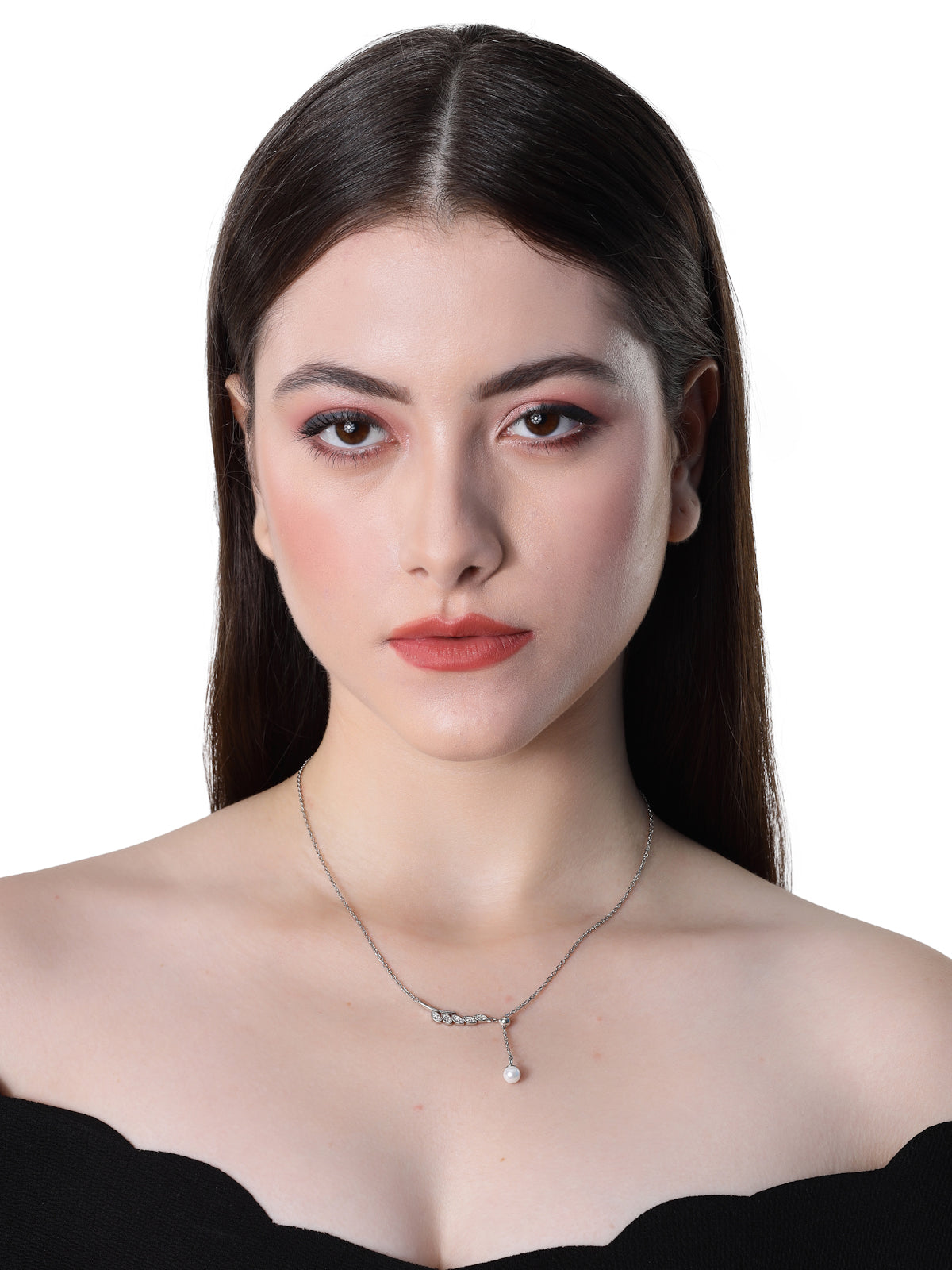 Pissara by Sukkhi Pretty 925 Sterling Silver Marquise Shaped Cubic Zirconia Pendant With Chain For Women & Girls|with Authenticity Certificate, 925 Stamp & 6 Months Warranty P105194