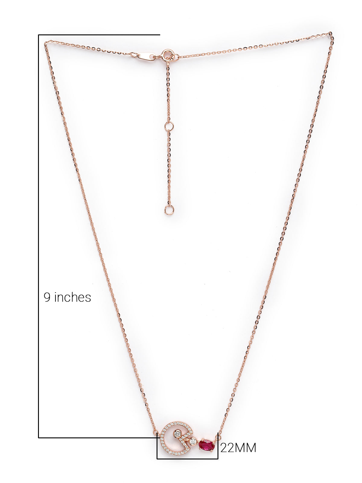 Pissara by Sukkhi Glamorous 925 Sterling Silver Rose Gold Plated Cubic Zirconia Pendant With Chain For Women & Girls|with Authenticity Certificate, 925 Stamp & 6 Months Warranty P105200