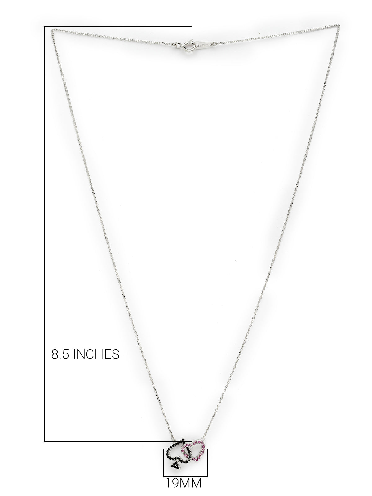 Pissara by Sukkhi Intricately 925 Sterling Silver Heart Shaped Cubic Zirconia Pendant With Chain For Women & Girls|with Authenticity Certificate, 925 Stamp & 6 Months Warranty P105207