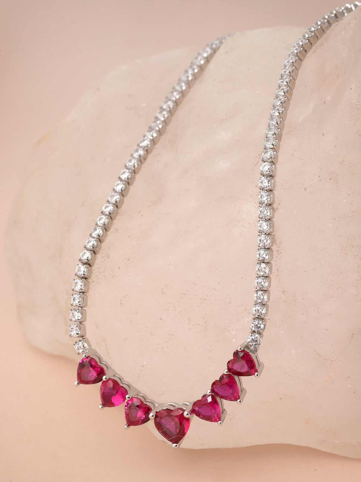 Pissara by Sukkhi Incredible 925 Sterling Silver Heart Shaped Cubic Zirconia Pendant With Chain For Women & Girls|with Authenticity Certificate, 925 Stamp & 6 Months Warranty P105209