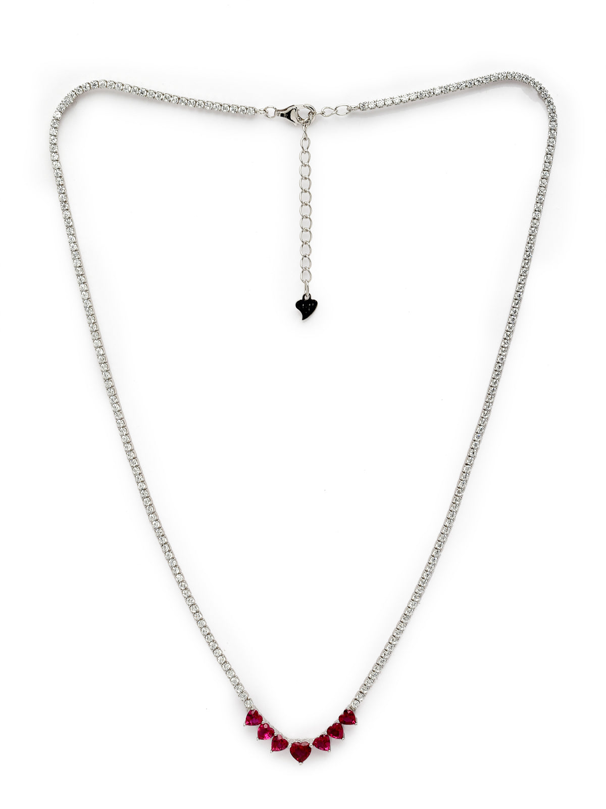 Pissara by Sukkhi Incredible 925 Sterling Silver Heart Shaped Cubic Zirconia Pendant With Chain For Women & Girls|with Authenticity Certificate, 925 Stamp & 6 Months Warranty P105209