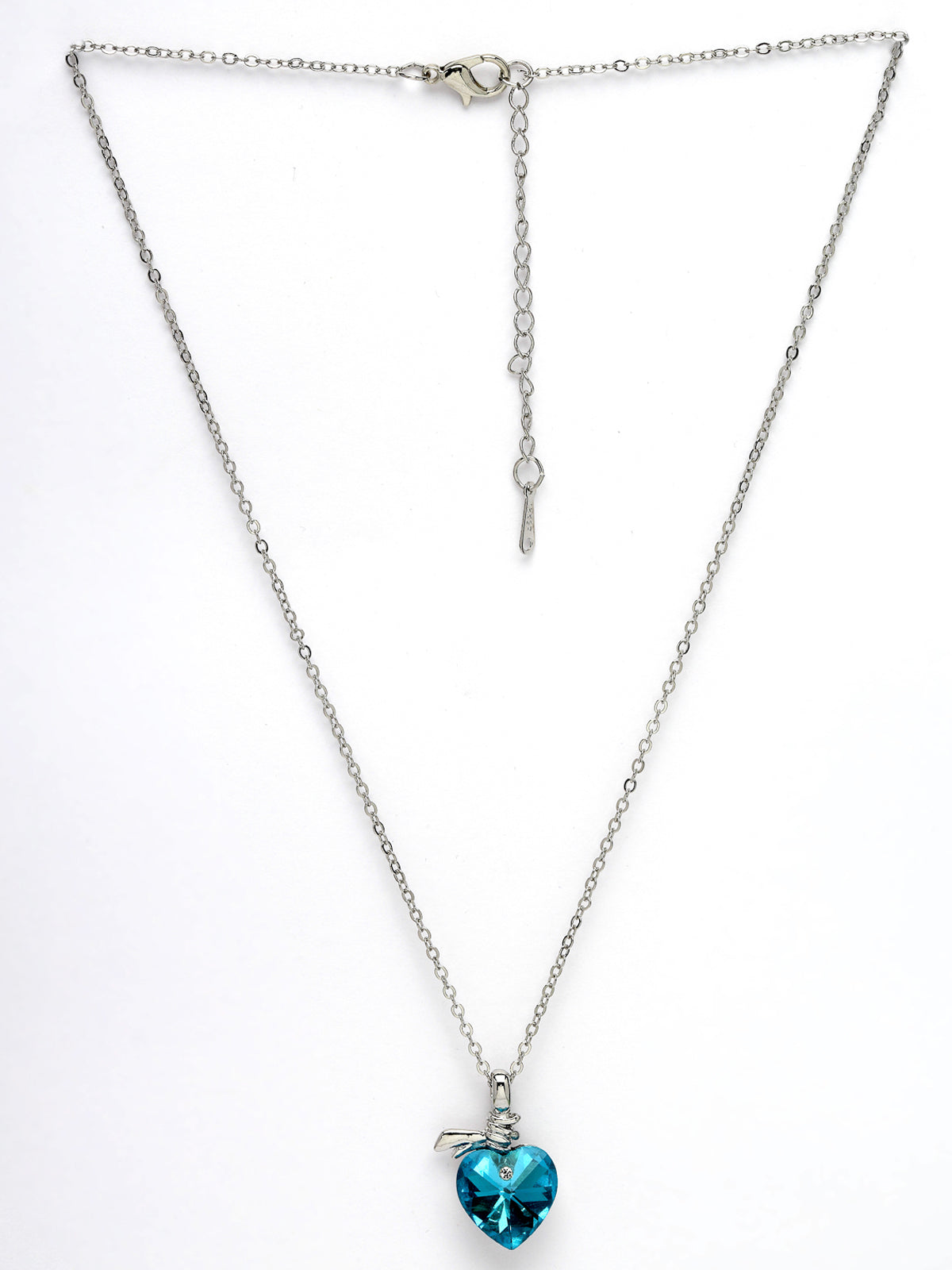 Scintillare by Sukkhi Elegant Stylish Red Heart Shaped Crystals With Rhodium Plated Silver Pendant With Chain for Women And Girls | Valentine Day Gifts Collection|P106608