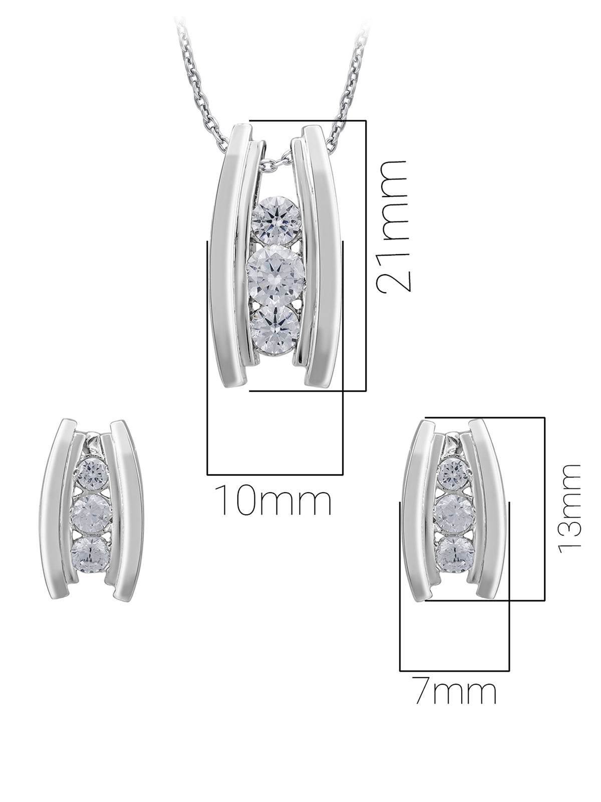 Pissara by Sukkhi Trendy 925 Sterling Silver Cubic Zirconia Pendant Set For Women And Girls|with Authenticity Certificate, 925 Stamp & 6 Months Warranty PS104639