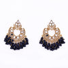 Sukkhi Gold Plated Black Beadded Dangler Earrings