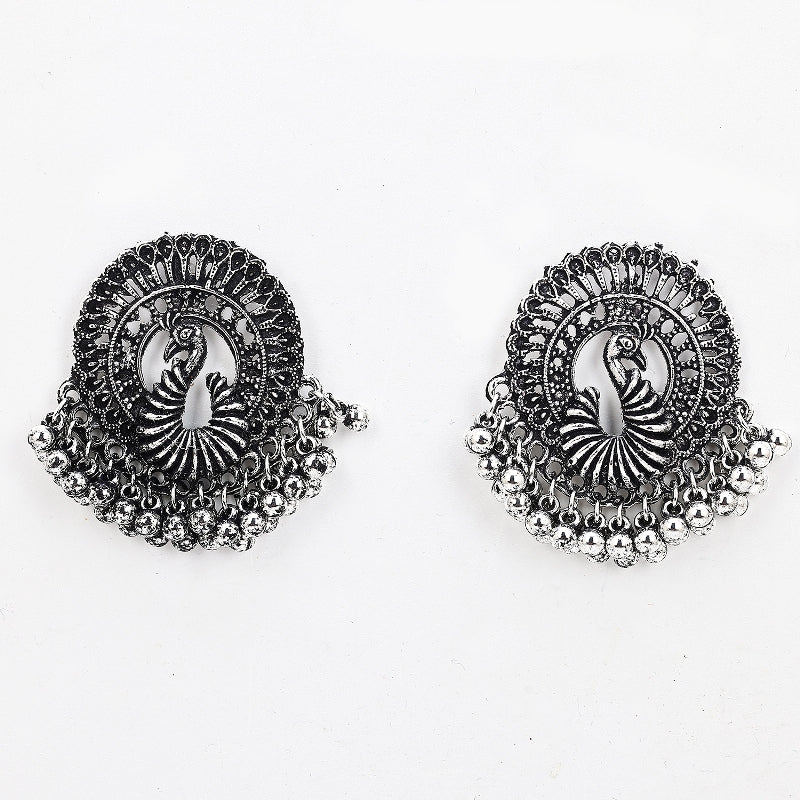 Sukkhi Designer Silver Plated Oxidised Silver Studs Earring for Women