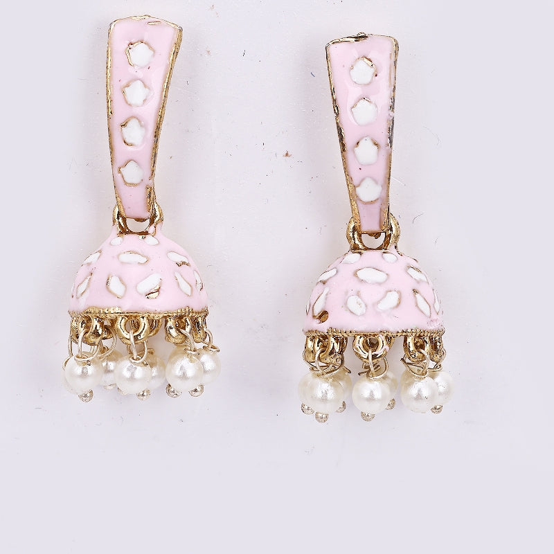 Sukkhi Glamorous Gold Plated White Jhumki Earring for Women