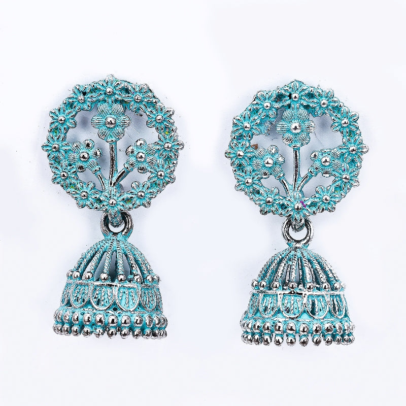 Sukkhi Incredible Silver Plated Oxidised Silver Jhumki Earring for Women