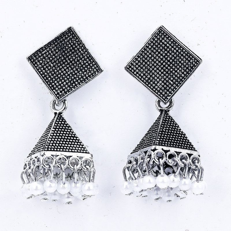 Sukkhi Traditional Silver Plated Oxidised Silver Jhumki Earring for Women
