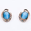 Sukkhi Elegant AD Stones with Rose Gold Plated Oval Earrings