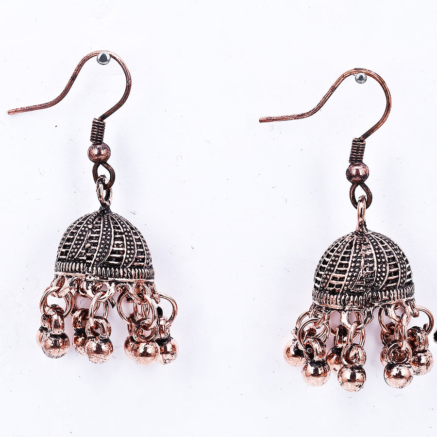 Sukkhi Decorative Rose Gold Plated Jhumki Earrings
