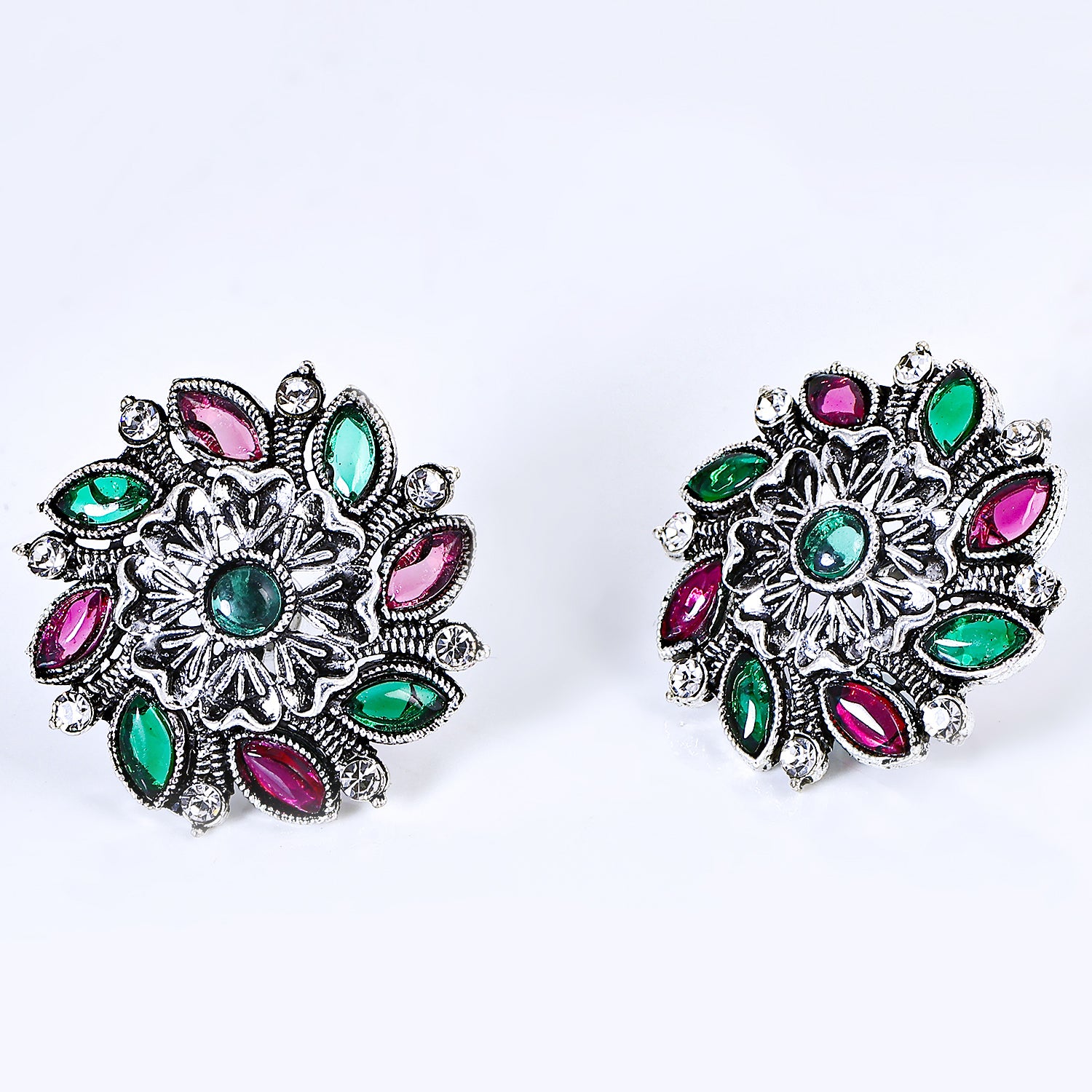 Sukkhi Charming Oxidised Silver Stud Earring for Women