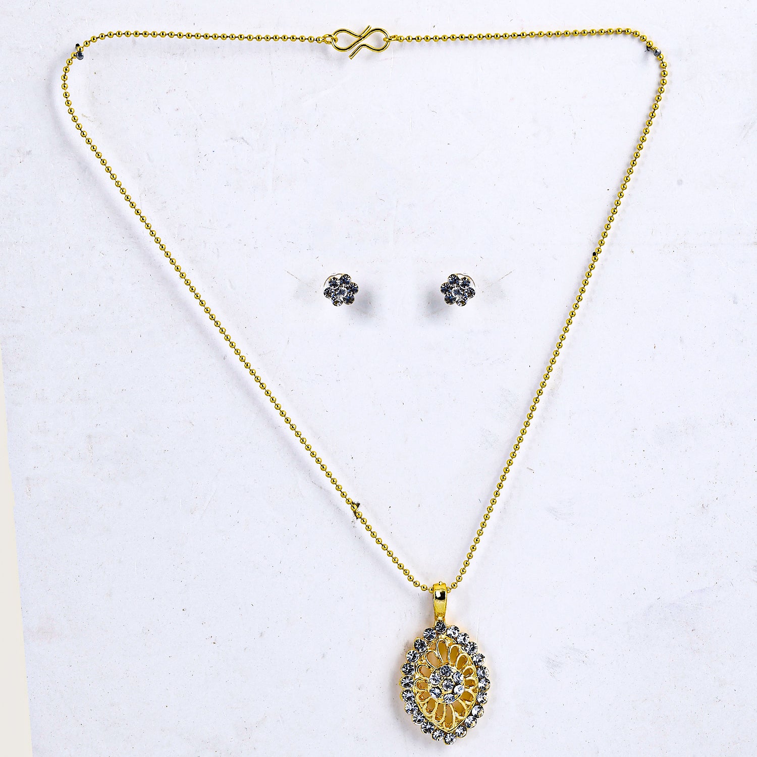 Sukkhi Stylish AD Stones Pendant with Chain & Earrings for Women