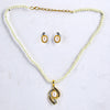 Sukkhi Pearls with AD Stones Pendant with Chain & Earrings for Women