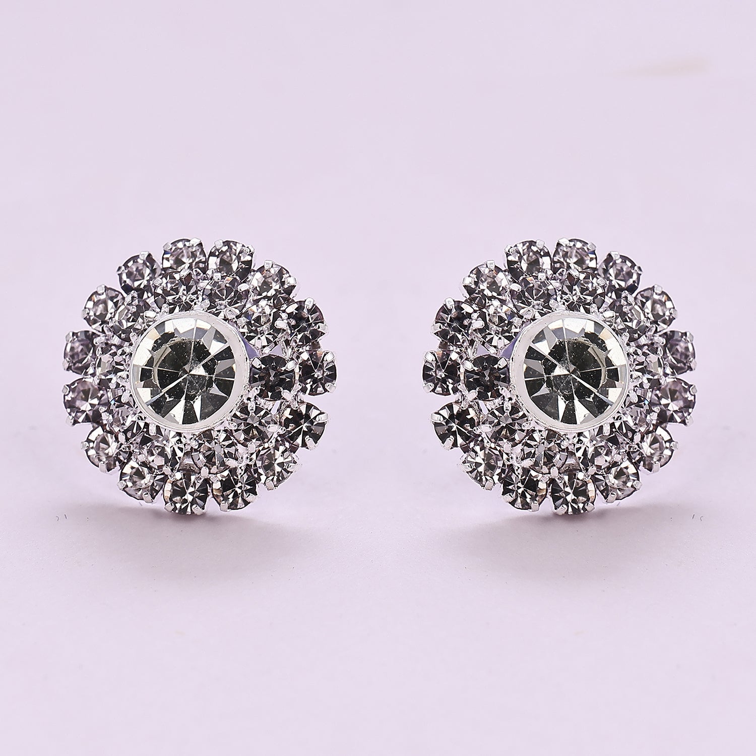 Sukkhi Trendy Rhodium Silver Studs Earring for Women