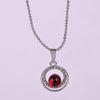 Excellent Silver Red Round Shaped Pendant with Chain for Women