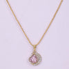 External Gold Plated Purple Heart Shaped Pendant with Chain for Women