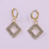 Lovely Gold Plated Square Dangler Hoop Earring Jewellery for Women