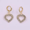 Elegant Gold Plated Heart Dangler Hoop Earring Jewellery for Women