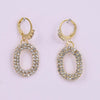 Exquisite Gold Plated Oval Dangler Hoop Earring Jewellery for Women