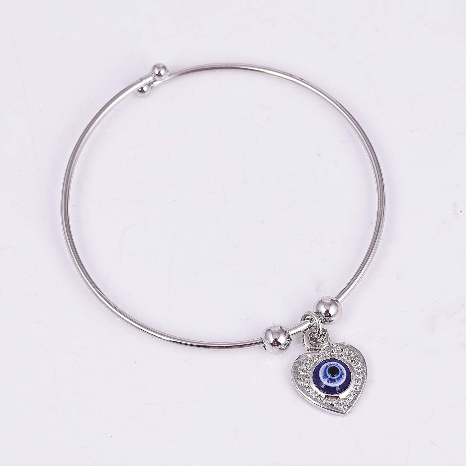 Designer Silver Plated Evil Eye Hamsa Bracelet Jewellery for Women
