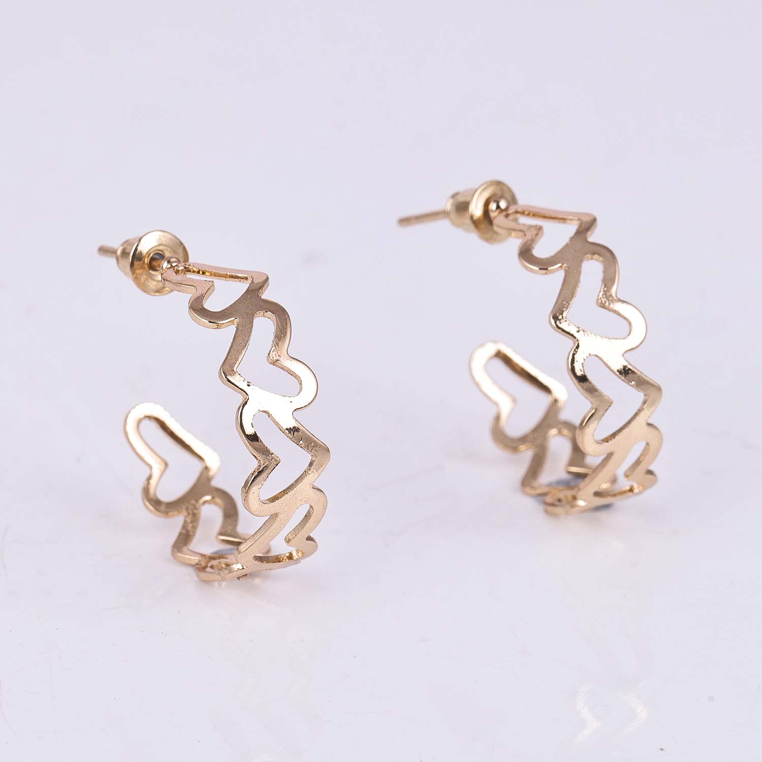 Urbane Gold Plated Half Hoop Earring Jewellery for Women