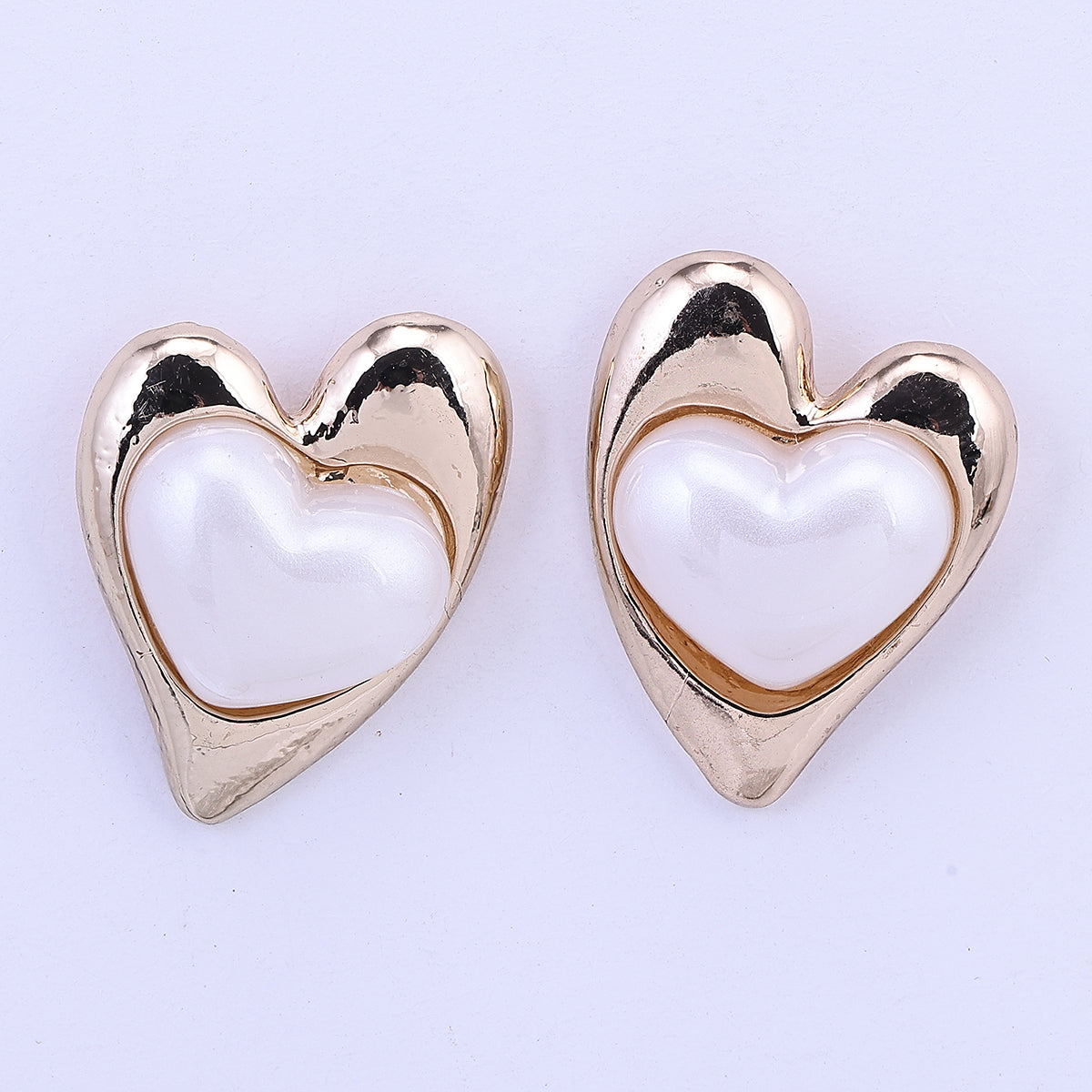 Heart Rose Gold With White Studs Earring for Women