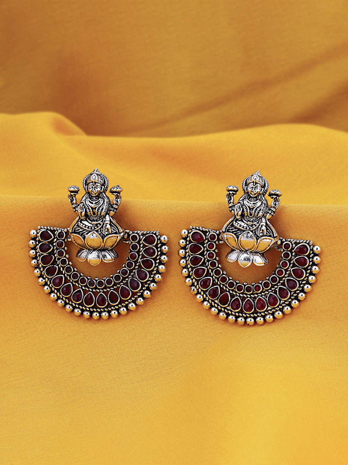 Sukkhi Adorable Oxidised Goddess Laxmi Chandbali Earring for Women SKR56761