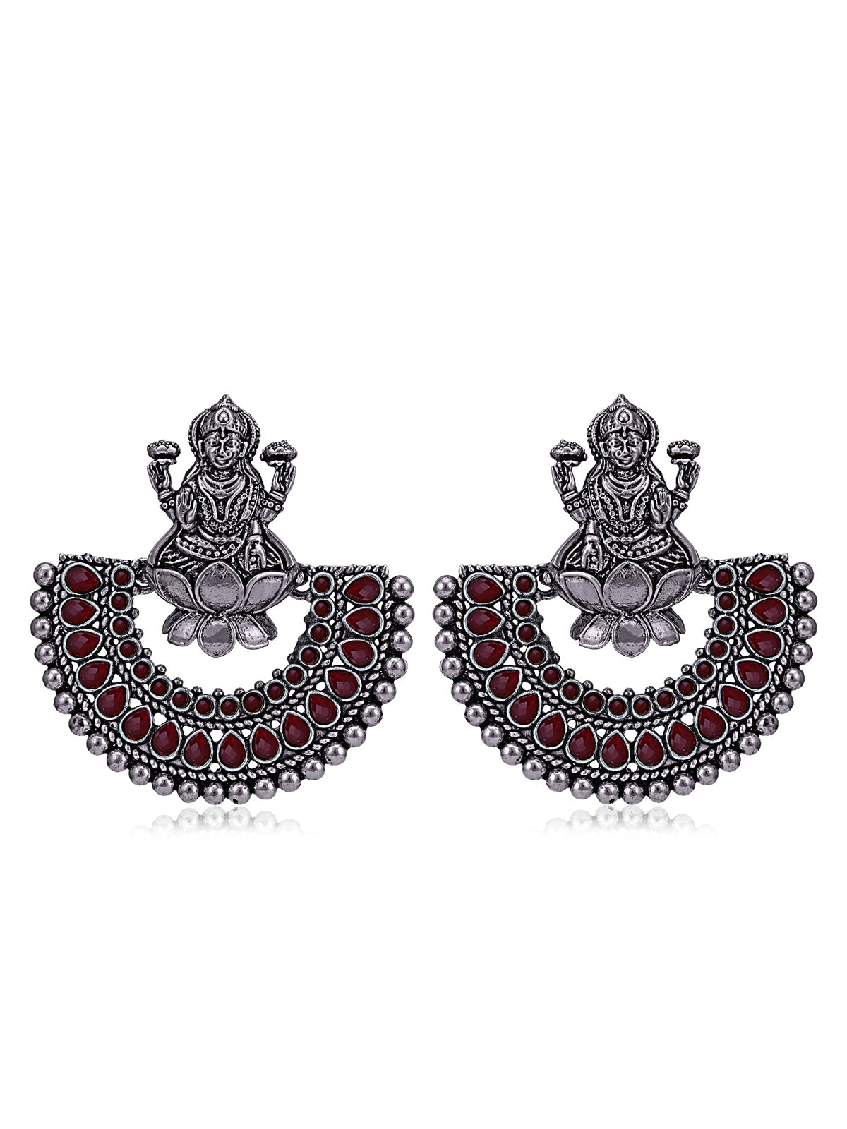 Sukkhi Adorable Oxidised Goddess Laxmi Chandbali Earring for Women SKR56761