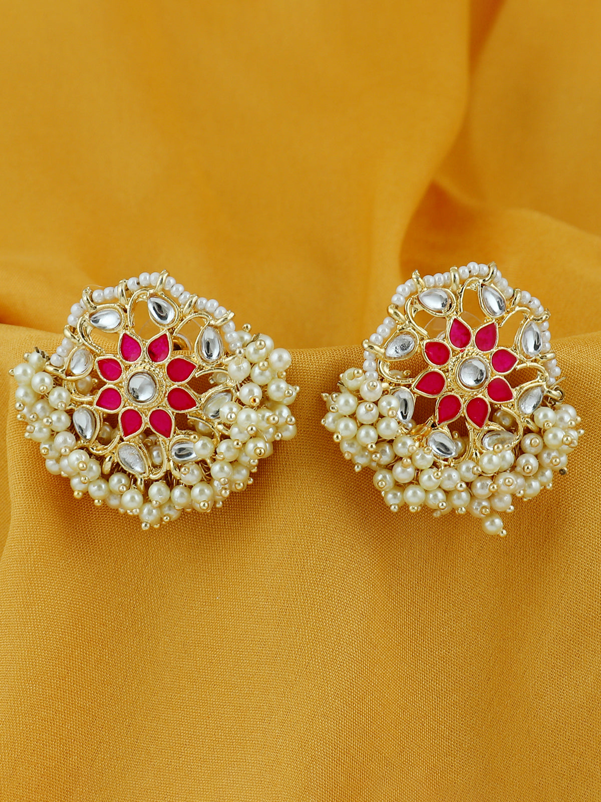 Sukkhi Trendy Gold Plated Kundan & Pearl Stud Earring for Women SKR56769