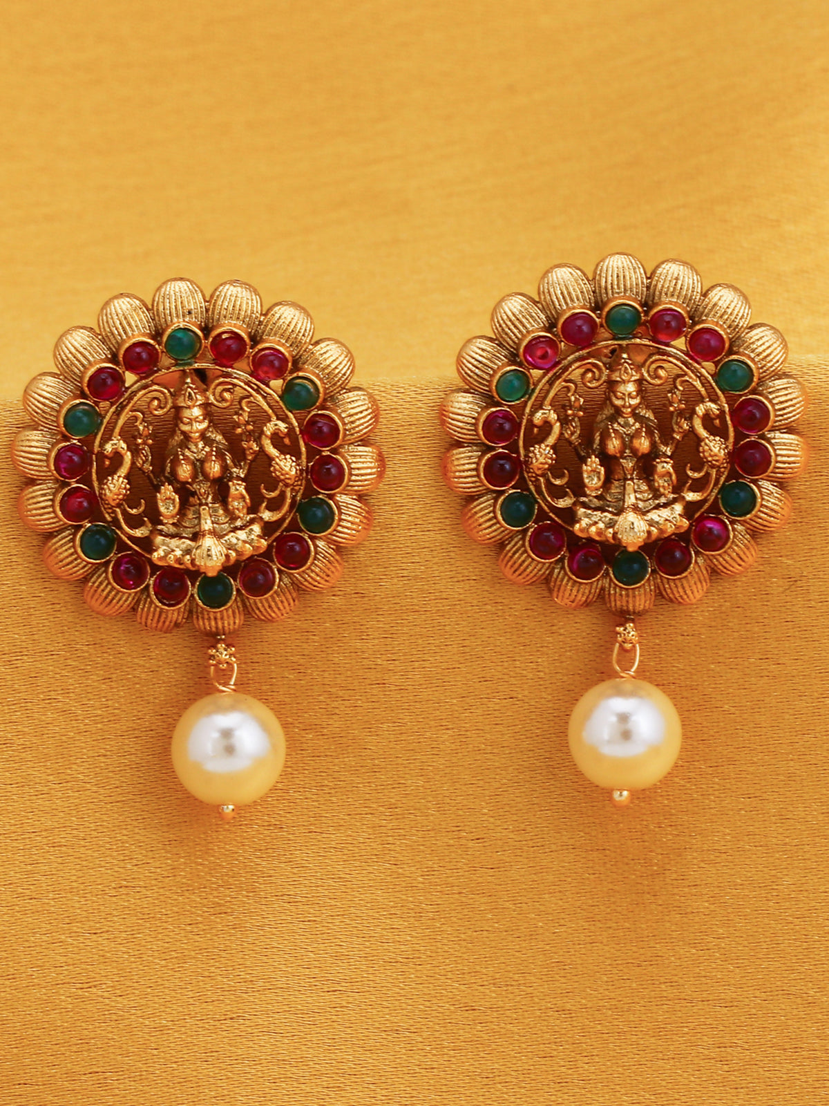 Sukkhi Sober Gold Plated Goddess Laxmi Earring for Women SKR56796