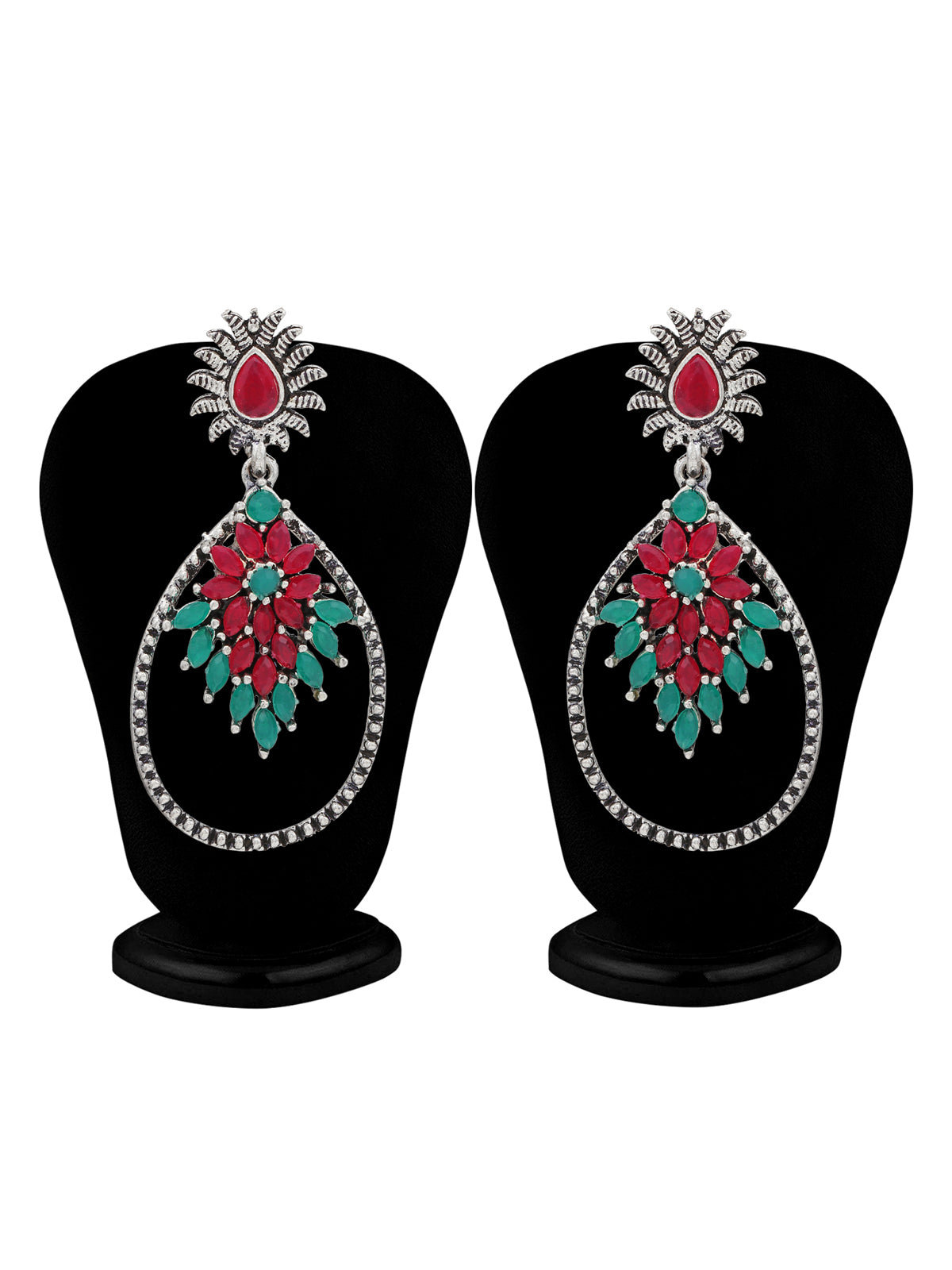 Sukkhi Glimmery Oxidised Floral Dangle Earring For Women SKR56812