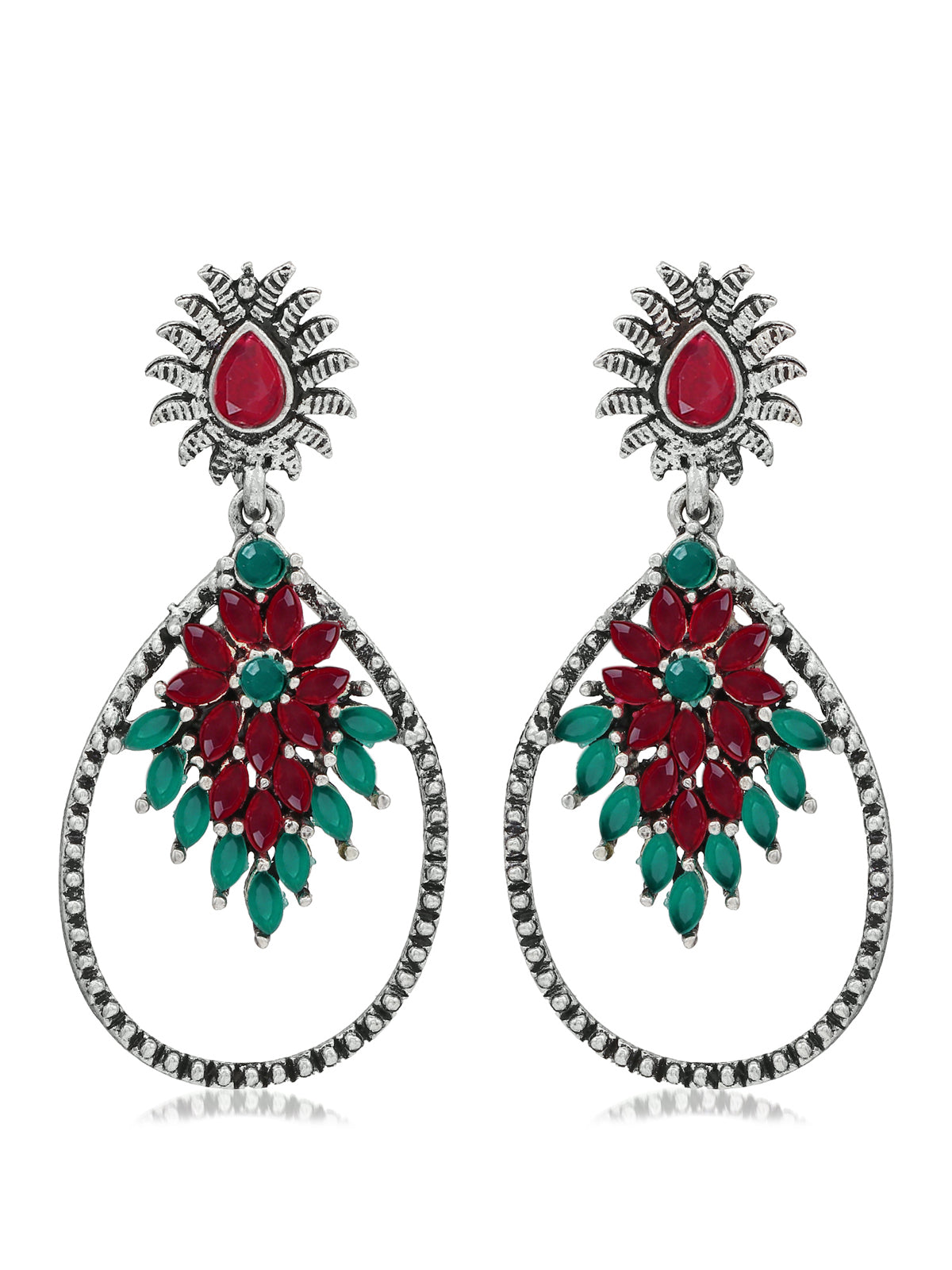 Sukkhi Glimmery Oxidised Floral Dangle Earring For Women SKR56812