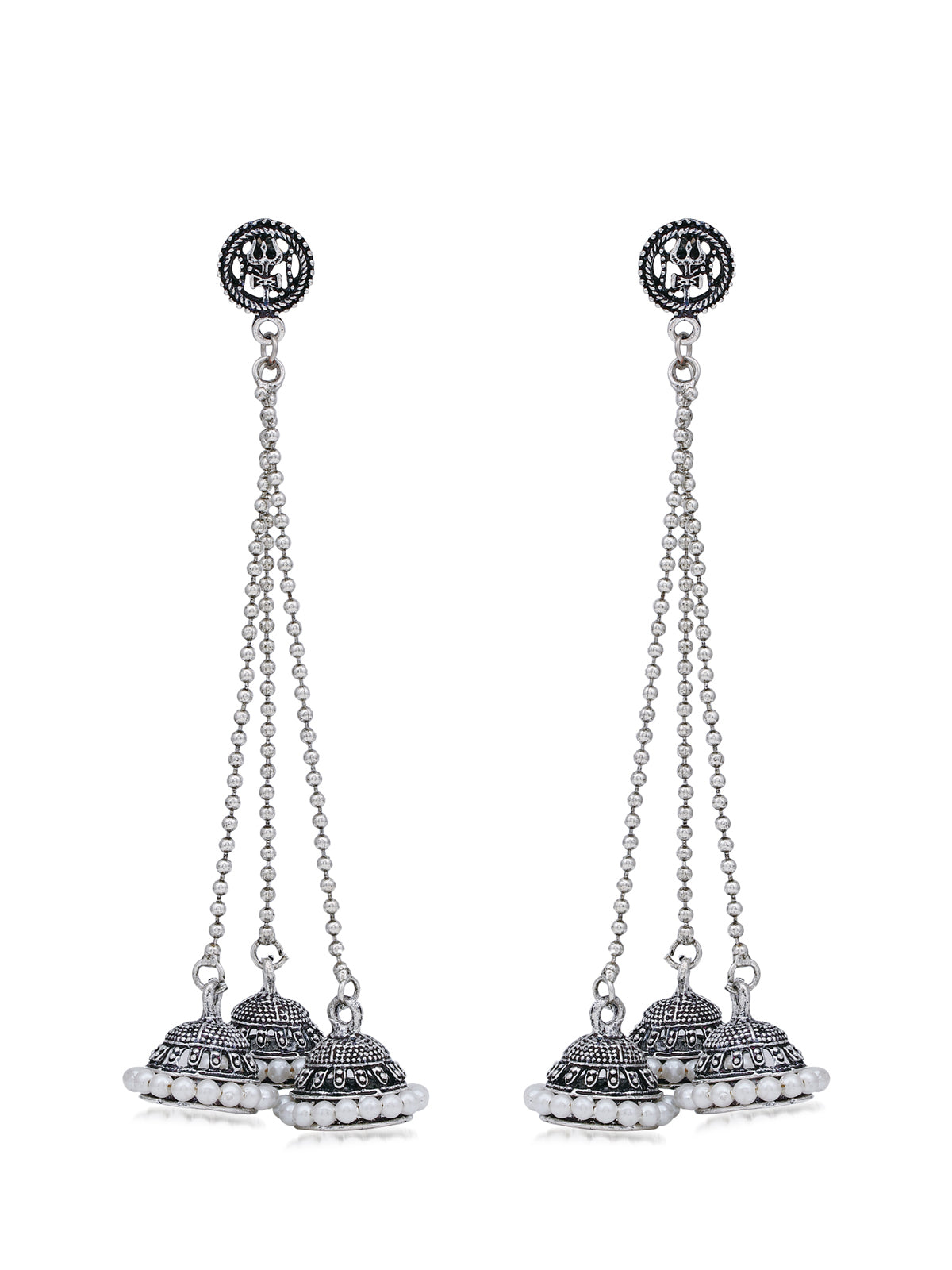 Sukkhi Ethnic Oxidised Pearl Jhumki Earring For Women SKR56813