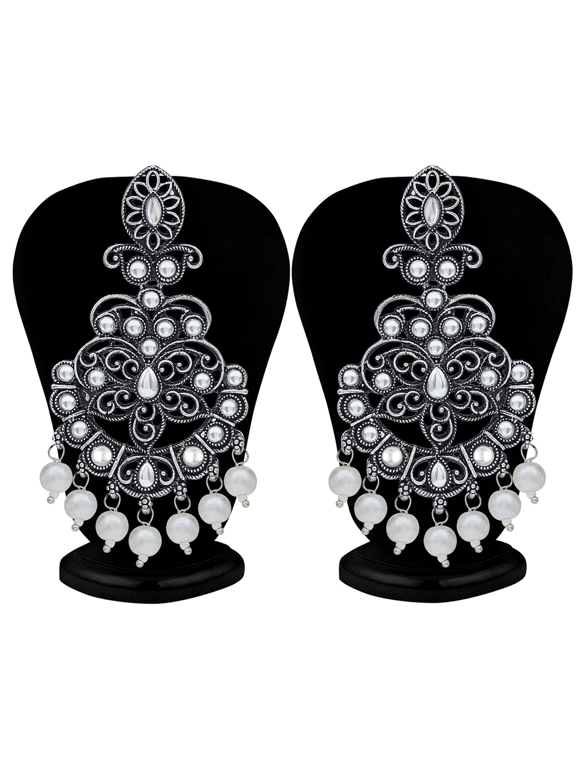 Sukkhi Exotic Oxidised Pearl Chandelier Earring For Women SKR56889