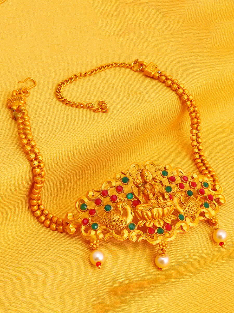 Sukkhi Sensational Pearl Gold Plated Goddess Laxmi Bajuband for Women SKR61666