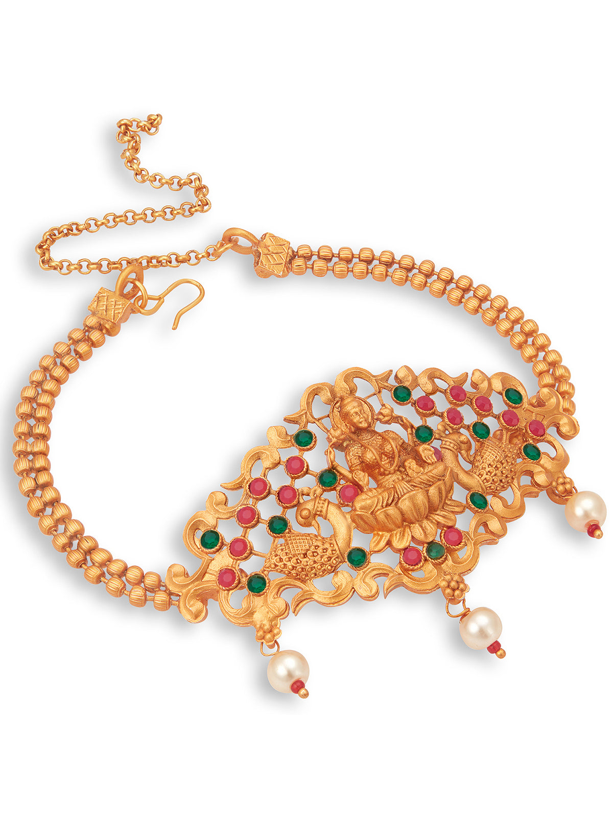 Sukkhi Sensational Pearl Gold Plated Goddess Laxmi Bajuband for Women SKR61666