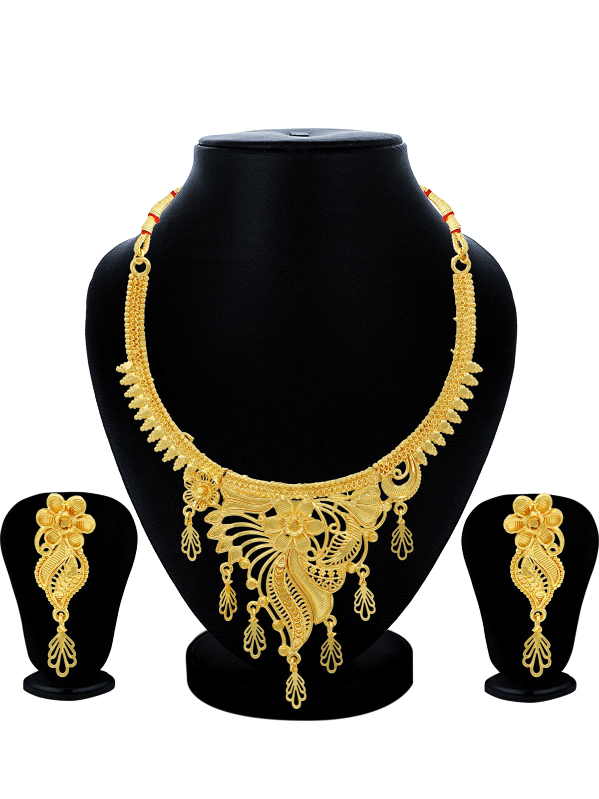 Sukkhi Lavish 24 Carat Gold Plated Floral Choker Necklace Set for Women SKR67367