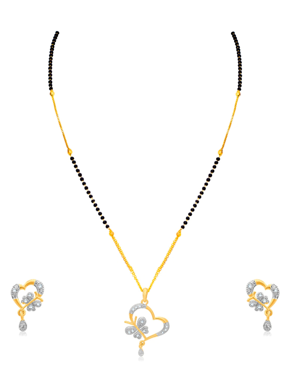 Sukkhi Lavish Gold Plated Heart Shaped Mangalsutra Set for Women SKR75039