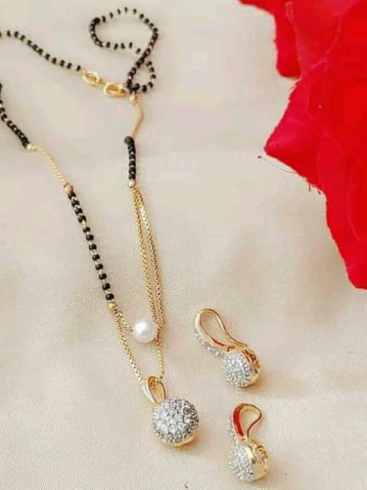 Sukkhi Delightful Gold Plated Pearl Mangalsutra Set for Women SKR75043