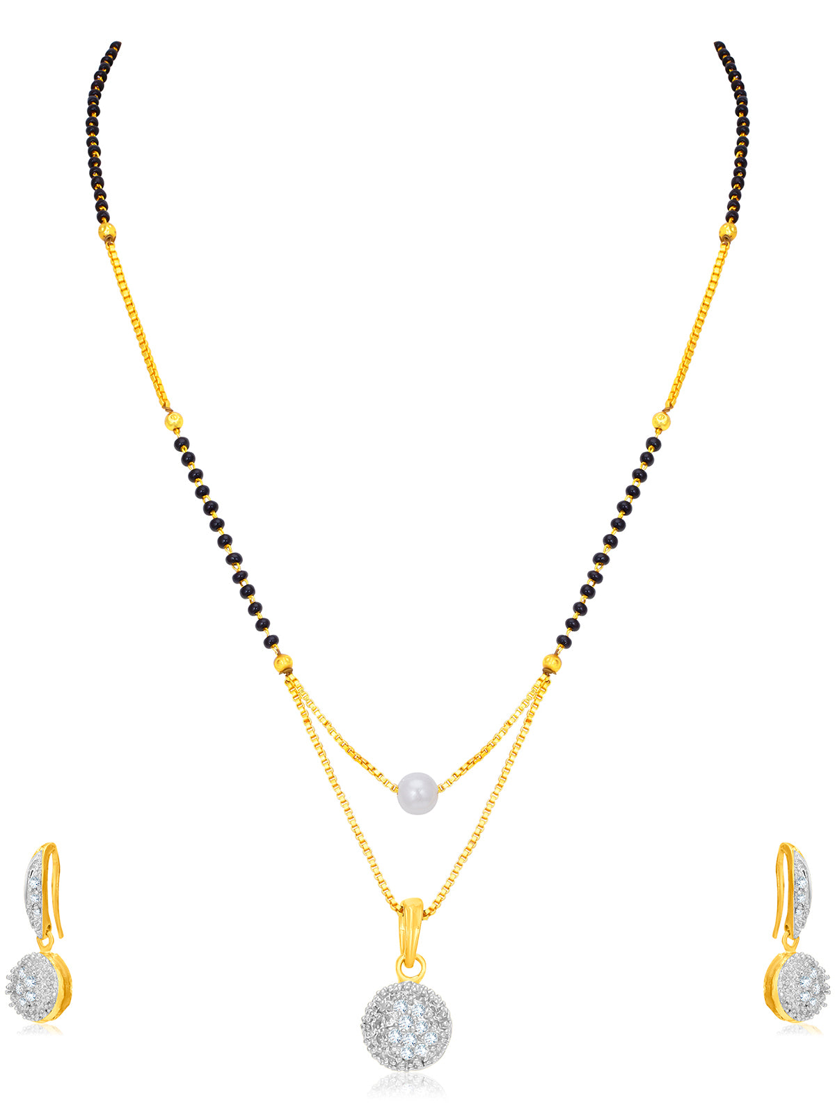 Sukkhi Delightful Gold Plated Pearl Mangalsutra Set for Women SKR75043