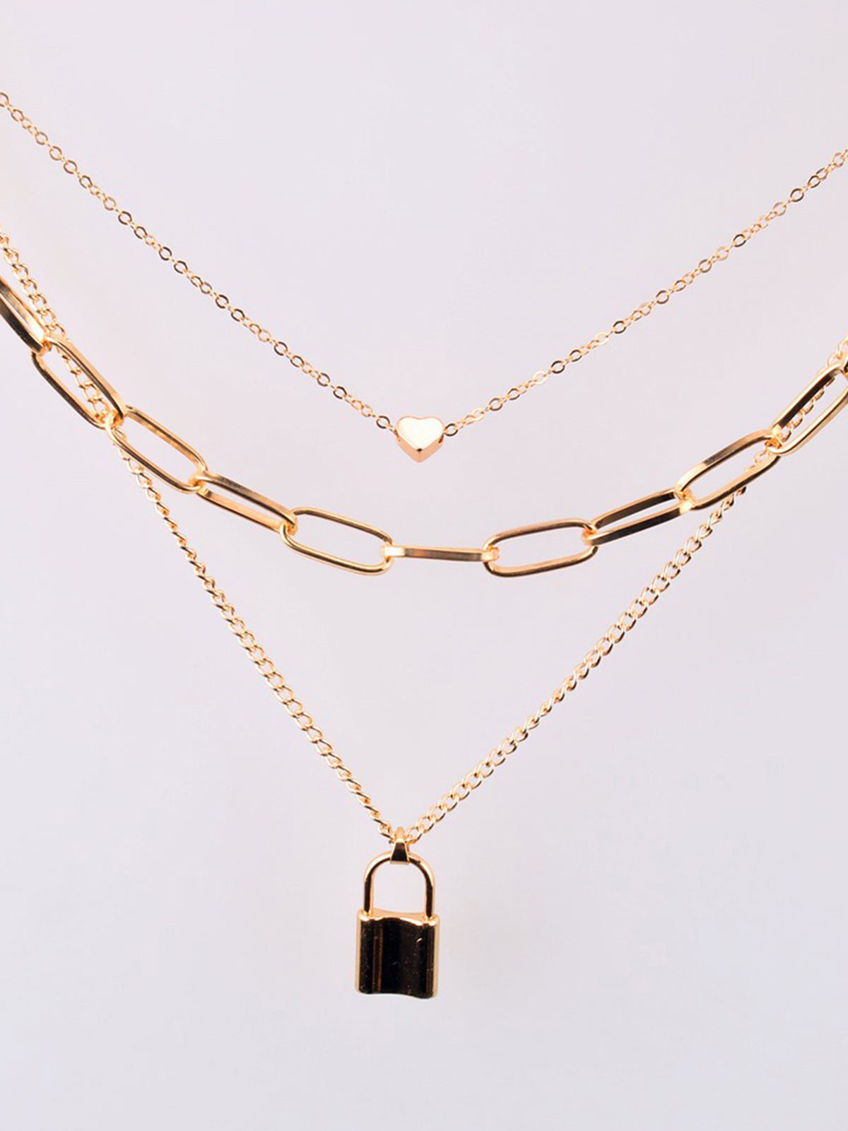 Scintillare by Sukkhi Modish Gold Plated Multi Layered Heart Lock Necklace for Women|SKR75229