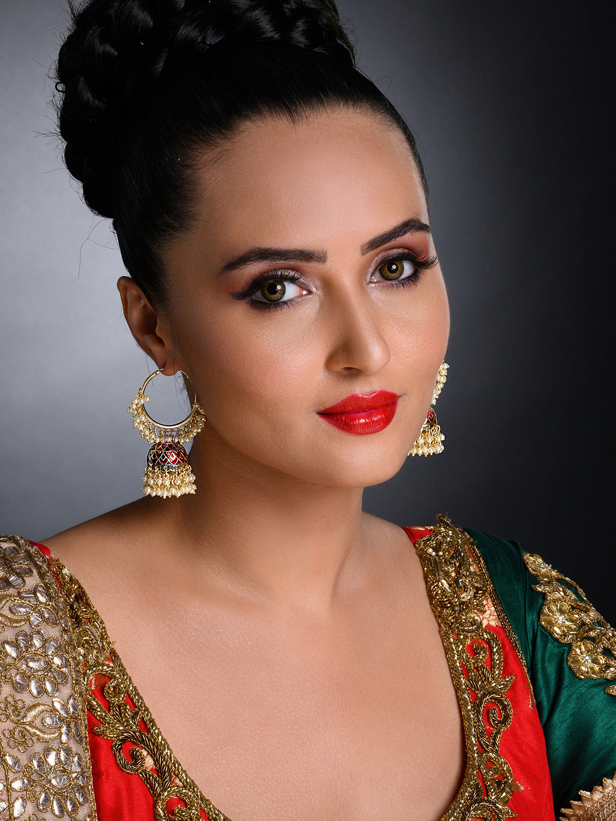 Sukkhi Charming Pearl Gold Plated Meenakari Jumki Earring  Set for Women SKR85641