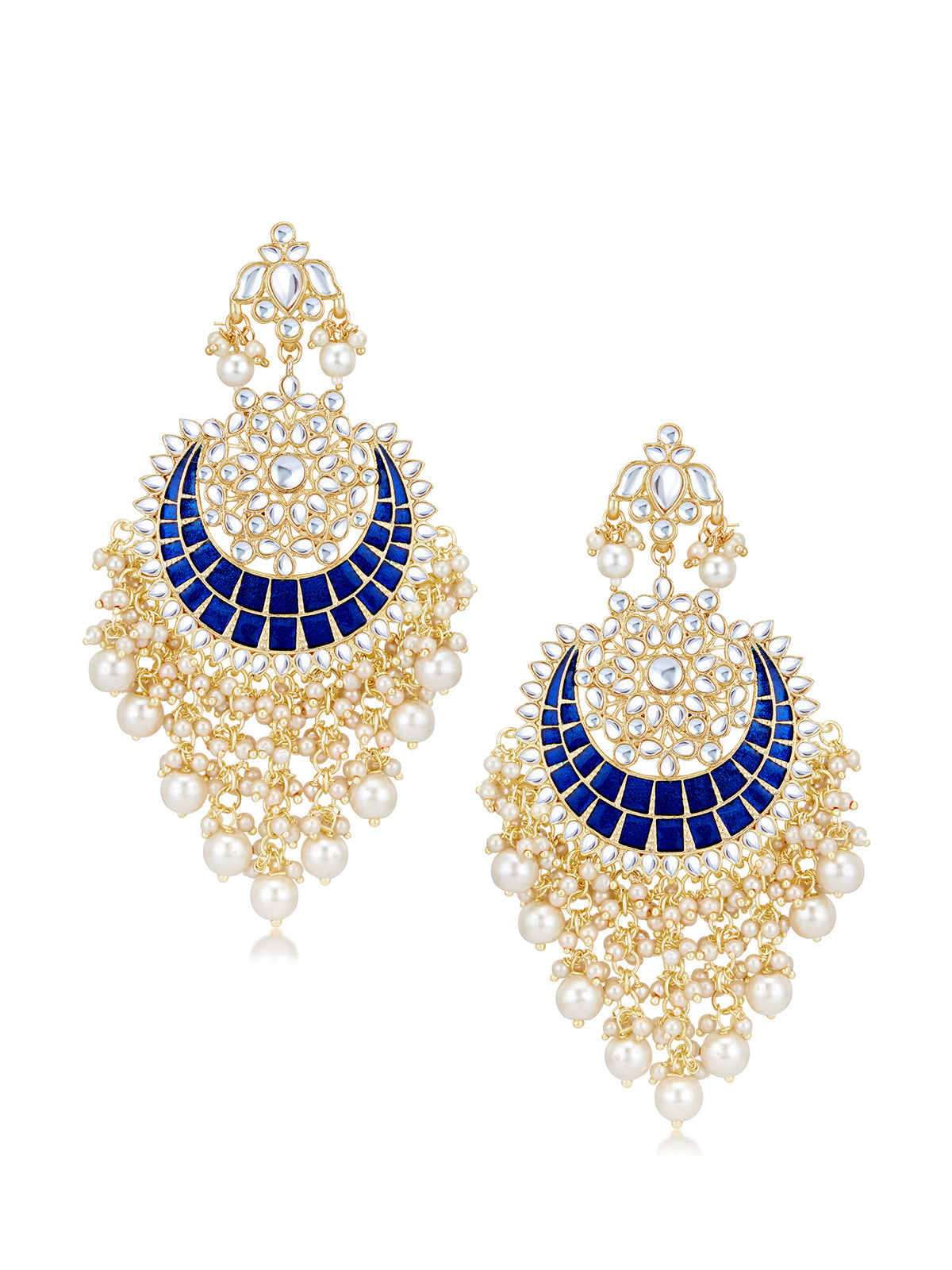 Sukkhi Exclusive Pearl Gold Plated Kundan Meenakari Earring Set for Women SKR85659