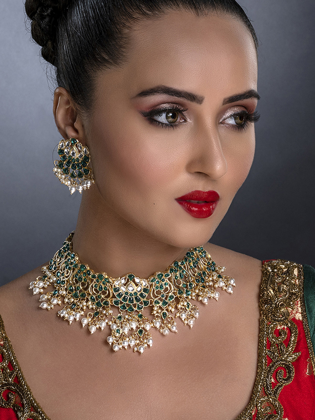 Sukkhi Ravishing Gold Plated Pearl Choker Necklace Set for Women SKR85692