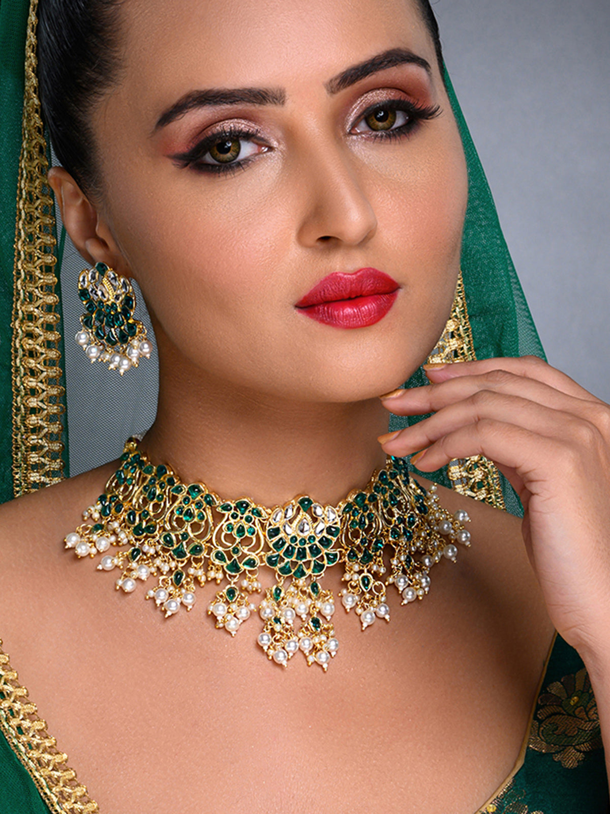 Sukkhi Ravishing Gold Plated Pearl Choker Necklace Set for Women SKR85692