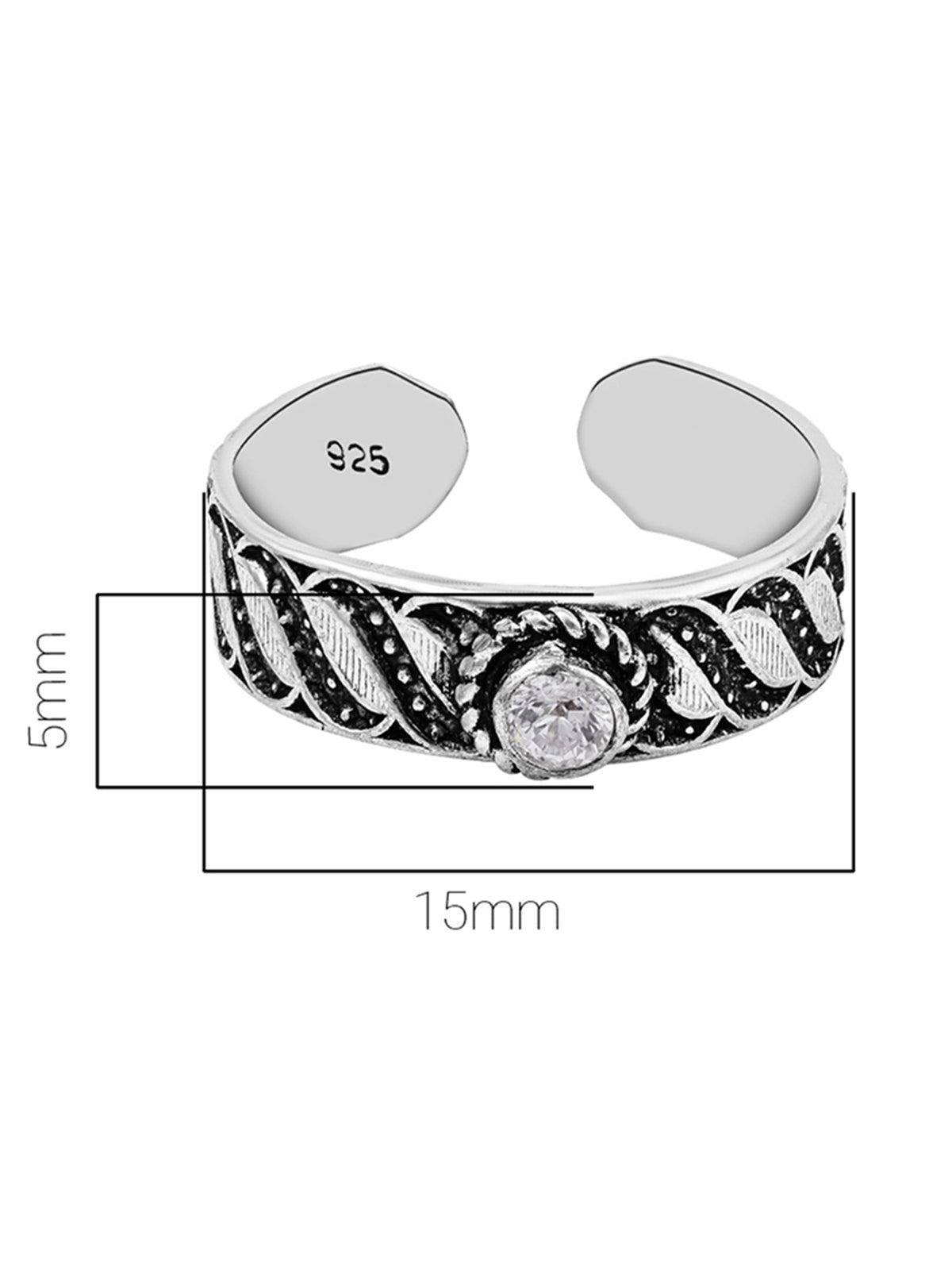 Pissara by Sukkhi Sparkling 925 Sterling Silver Toe Rings For Women And Girls|with Authenticity Certificate, 925 Stamp & 6 Months Warranty TR104679