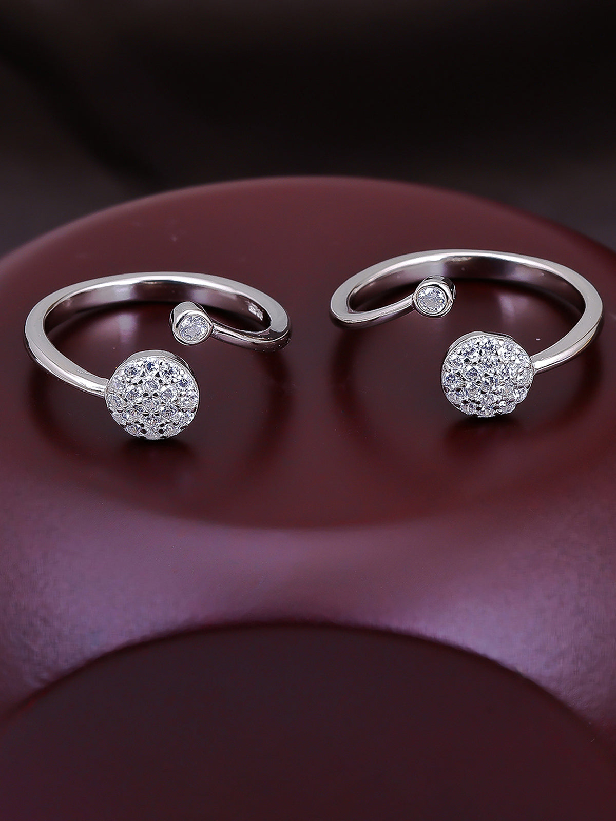 Pissara by Sukkhi Exclusive 925 Sterling Silver Cubic Zirconia Toe Rings For Women And Girls|with Authenticity Certificate, 925 Stamp & 6 Months Warranty TR104682